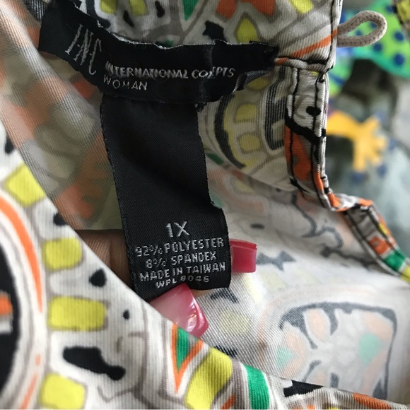 INC International concepts boho dress Polyester spandex Size 1X - Picture 4 of 5